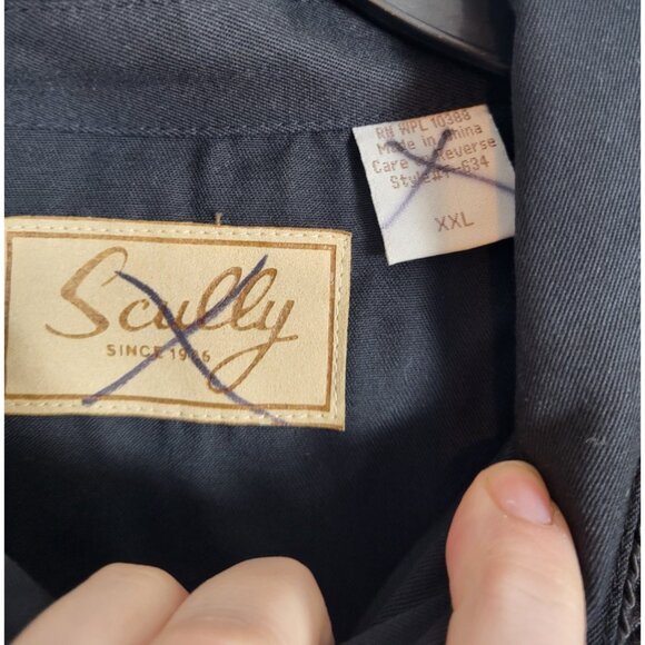 SCULLY 2XL Black Western Gunfighter Shirt Black Embroidered Floral Pearl Snaps - Picture 7 of 10